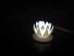 lotus flower nightlight decor makerbotornaments sacc tea light 3d print model - Mito3D
