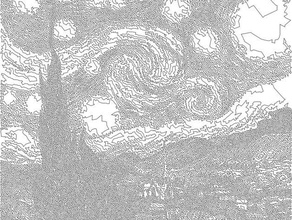 van goghs starry night tsp single line drawing other traveling salesman problem 3d print model - Mito3D