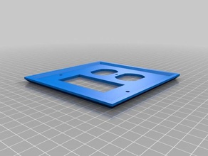 junior jumbo std rec outlet plate household customized 3d print model - Mito3D