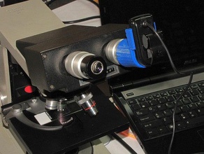 adattatore microscopio logitech web cam ti permette di girare video attraverso il la fotocamera milwaukee makerspace webcam 3d print model - Mito3D