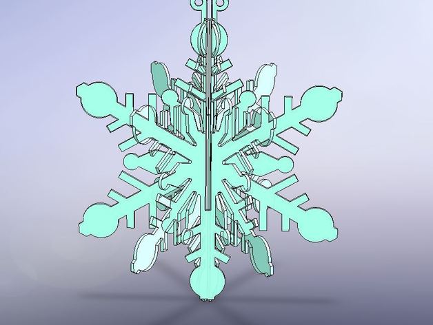 3d snowflake ornament version 2 sculptures christmas makerbotornament makerbotornaments 3D print model - Mito3D