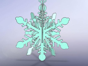 2 3d kar tanesi süs sürümü heykeller Noel süsü makerbotornament makerbotornaments 3d print model - Mito3D