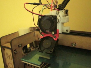 mosaic radio shack fan mount 3d printer parts cooling 3d print model - Mito3D