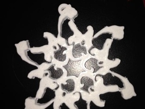 cat snowflake ornament decor 3d print model - Mito3D