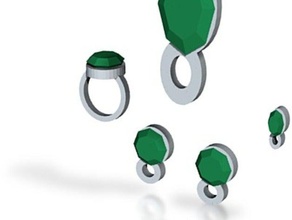 lara Smaragd-Schmuck-vollen Satz - Armband Armbänder Charme charms-Leiste anzuzeigen Ohrringe Anhänger 3d print model - Mito3D