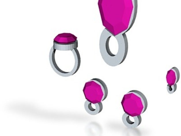 lara rosa zaffiro completo di set gioielli ha stl, obj wrl x3d 3D print model - Mito3D