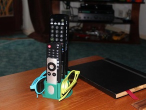tv remote 3d glasses holder organization 3d print model - Mito3D