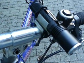 torch lock holder bike sport outdoors bicycle bikelight bikelock bracket dual flashlight 3d print model - Mito3D