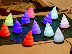 luzes da árvore de natal modular arco-íris estilo decoração makerbotornaments 3d print model - Mito3D