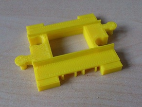 la moitié de longueur duplo compatible tout droit train sur des rails construction les jouets lego 3d print model - Mito3D