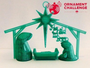 scène de la nativité sculptures chrétienne les fêtes noël vacances jésus joseph makerbotornaments marie 3d print model - Mito3D