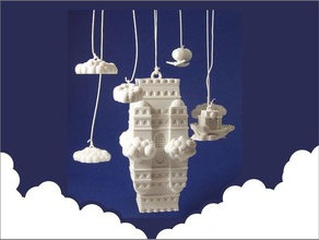 impossible castle ornamental mobile decor airship art building fantasy magic makerbotornaments miniature model palace steam stem toy tvy 3d print model - Mito3D