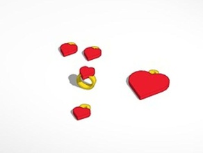 heart jewelry set 3d print model - Mito3D