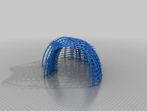 curvo barril confuso esculturas arquitetura abóbada de berço estrutura 3d print model - Mito3D