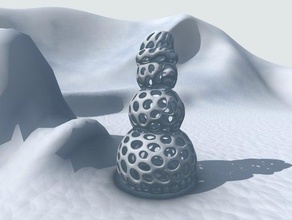 de voronoi muñeco nieve decoración navidad makerbotornaments 3d print model - Mito3D