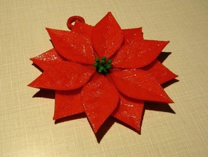poinsettia ornament decor christmas flower makerbotornaments 3d print model - Mito3D