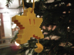 pixel de la estrella navidad luna decoración makerbotornaments mario voxel 3d print model - Mito3D