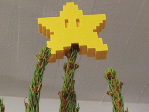 pixel tree topper star decor christmas makerbotornaments mario voxel xmas 3d print model - Mito3D
