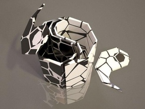 yin yang rachado recipientes dualstrusion dupla extrusão polígono 3d print model - Mito3D