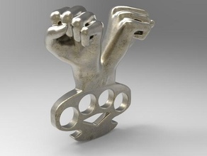 knuckle duster zwei Fäusten Requisiten 3d print model - Mito3D