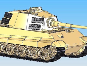 sdkfz182 king tiger tank henschel turret vehicles 3d print model - Mito3D