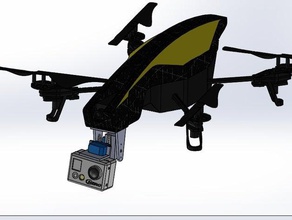parrot ar 20 2 eksen gimbal kamera drone rc araç 10 18 808 ardrone arduino pro papağan servo git Anahtarlık 3d print model - Mito3D