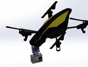 parrot ar 20 üç eksen kamera gimbal drone rc araç 10 18 808 arduino pro gidin Anahtarlık servo 3d print model - Mito3D