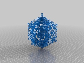 my customized cut paper snowflake hand drawn decor 3d print model - Mito3D