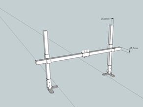 monitor stand office 25mm mount pipe square vesa 3d print model - Mito3D