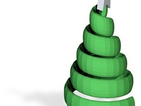 swirl tree pendant keyring decoration sculptures christmas trees xmas 3d print model - Mito3D