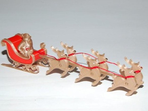 santa atlı kızak oyuncaklar oyunlar Noel dekorasyon süs xmas 3d print model - Mito3D