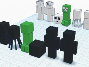minecraft xadrez outros o creeper tinkercad 3d print model - Mito3D