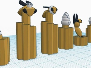 honeycomb chess set other beehive bees tinkercad 3d print model - Mito3D