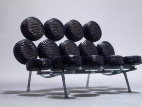 nelson malvavisco sofá modelo muebles 1 16 de escala eames era george madiverse mad siglo moderno men mcm a mediados juguete 3d print model - Mito3D