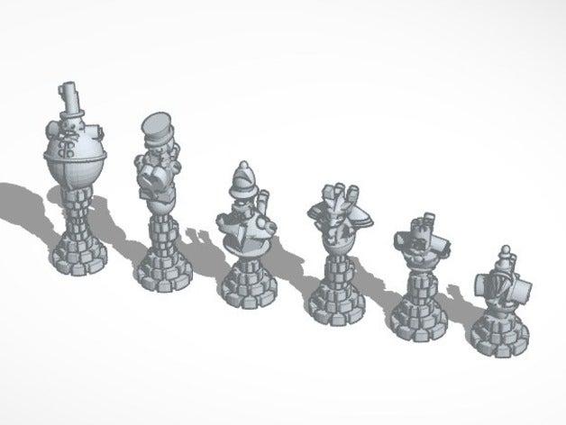 steampunk robot chess other tinkercad 3D print model - Mito3D