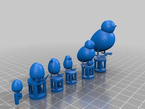 egg chick chess set other 3d competition pieces tinkercad 3d print model - Mito3D