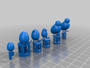 egg chick chess set other 3d competition tinkercad 3d print model - Mito3D