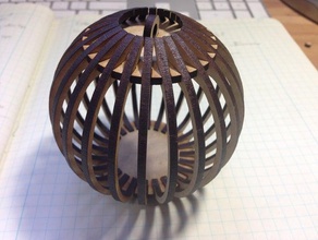 bola de adorno remix 3 mm espesor sin pegamento requerido las esculturas la jaula navidad el láser lasercutter mdf puzzle esfera 3d print model - Mito3D