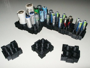 modular battery holder aa aaa size batteries organization 3d print model - Mito3D