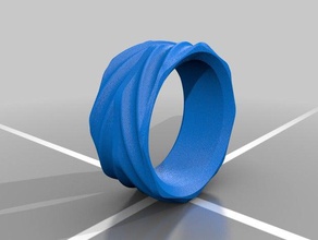 doppia torsione mens anello di octo anelli 3d print model - Mito3D