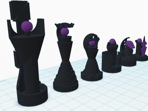 abstract futuro altri di scacchi tinkercad 3d print model - Mito3D