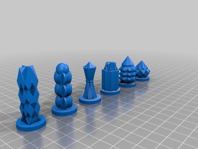 geometric chess set other tinkercad 3D print model - Mito3D