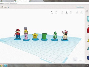 mario chess 3d printing nintendo tinkercad 3d print model - Mito3D