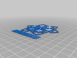 tres de copo nieve decoración personalizado 3d print model - Mito3D