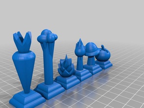 vegetable chess other tinkercad 3d print model - Mito3D