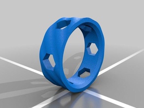 twisted oct ring hex holes rings 3d print model - Mito3D