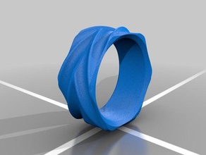 double twist mens ring hex rings 3d print model - Mito3D