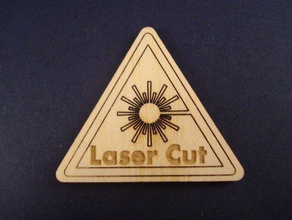 laser cut skill badge other adafruit demo educational lasercut test trophy wood 3d print model - Mito3D