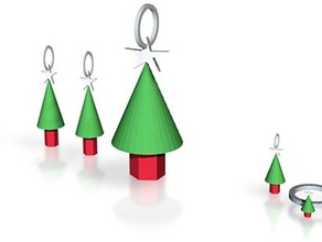 xmas tree jewelry set 2 bracelet bracelets charm charms christmas trees earring earrings necklace necklaces pendant pendants 3d print model - Mito3D