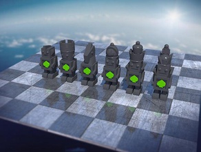 bot chess set black other robot tinkercad 3d print model - Mito3D